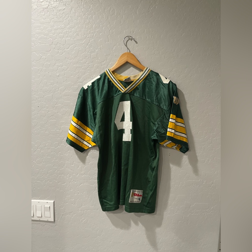Vintage Wilson Brett Favre GB Packers Gold Label Jersey‎ Youth 14-16